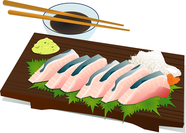 sushi sur plateau dessin